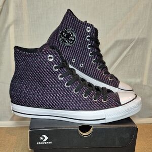 Converse Chuck Taylor All Star HI •Womens 10•Black-Icon Violet-Cool Grey